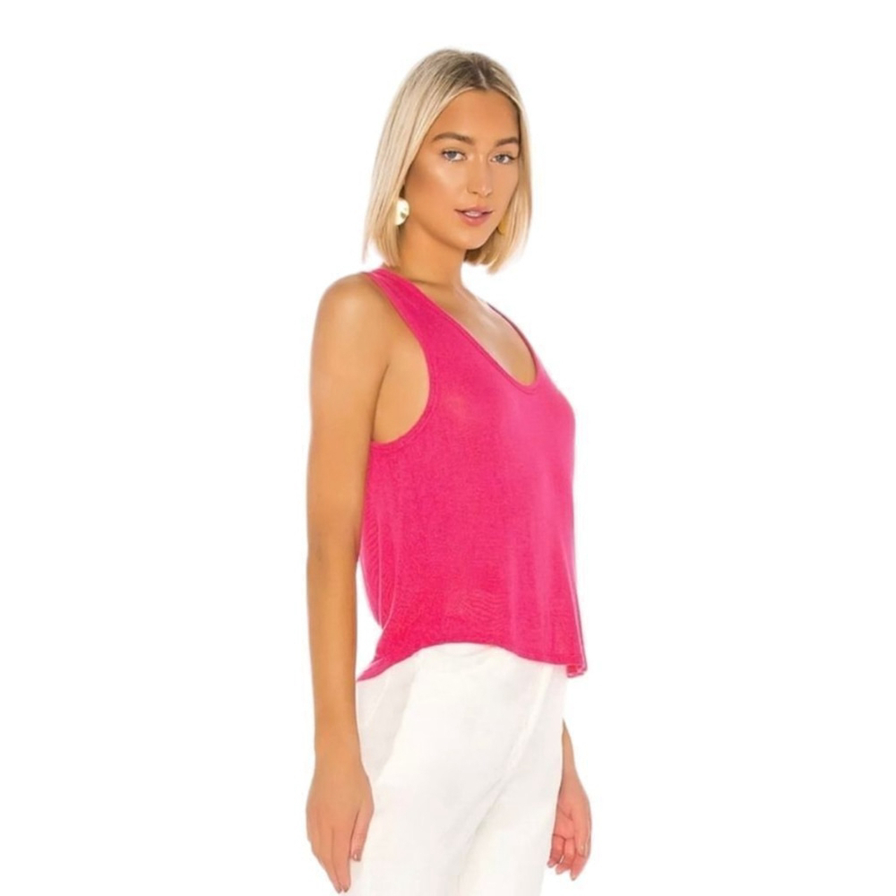 Free People Ribbed Knit Muscle Tank Sz M Take the Plunge Fuchsia NWT - Picture 4 of 11